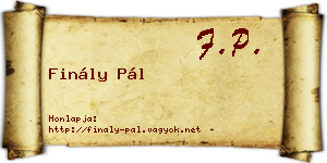 Finály Pál névjegykártya